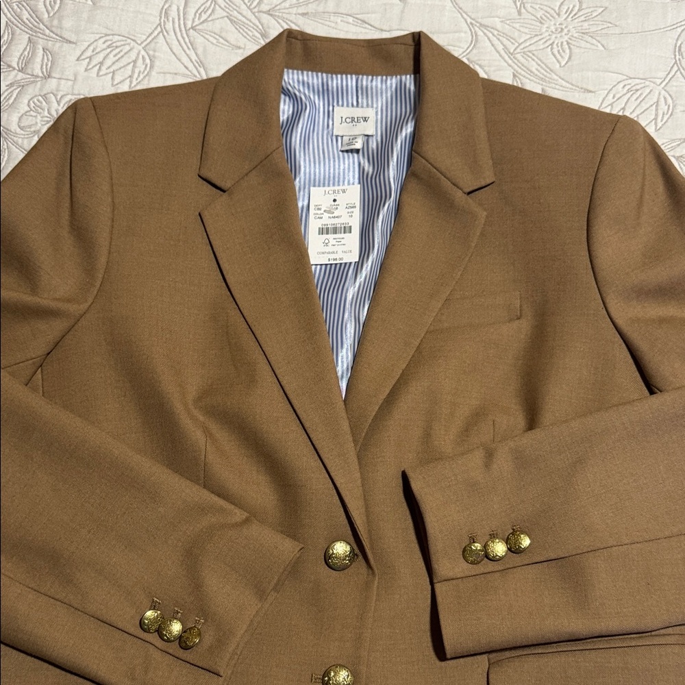 J. Crew Women’s  Brown Sport Coat with Gold Buttons New